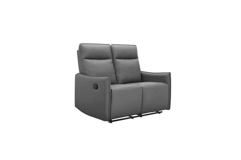 Reclinersofa uten hjørne Loft24 Sofa 2-seter Loft24 Lugo Grå Kunstskinn - Møbler - Sofaer - Reclinersofaer - 2 seters kinosofa & reclinersofa