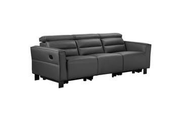 Reclinersofa uten hjørne Loft24 Sofa 3-seter Loft24 Carpari med 2 manuelle oppfellbare fotstøtter Grå Belfast-stoff - Møbler - Sofaer - Reclinersofaer - 3 seters kinosofa & reclinersofa