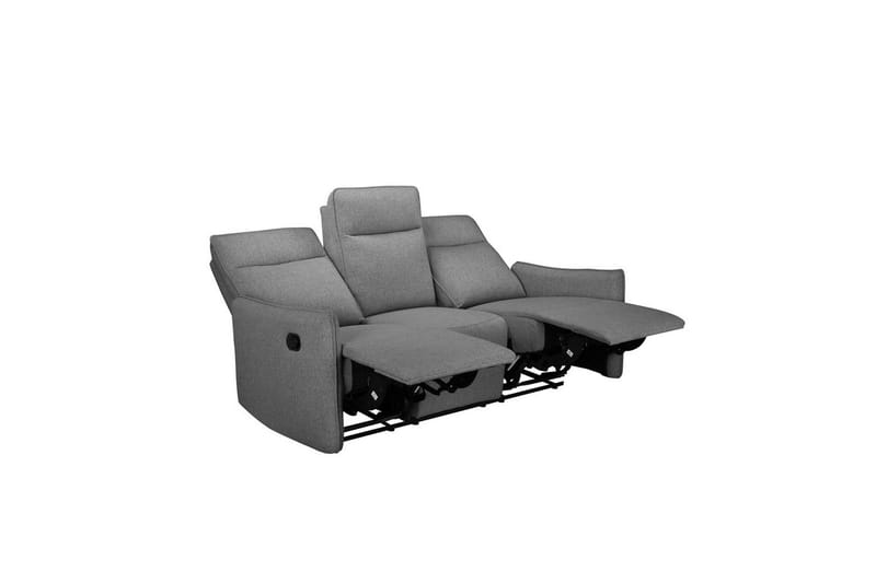 Reclinersofa uten hjørne Loft24 Sofa 3-seter Loft24 Lugo Grå 100 % polyester - Møbler - Sofaer - Reclinersofaer - 3 seters kinosofa & reclinersofa