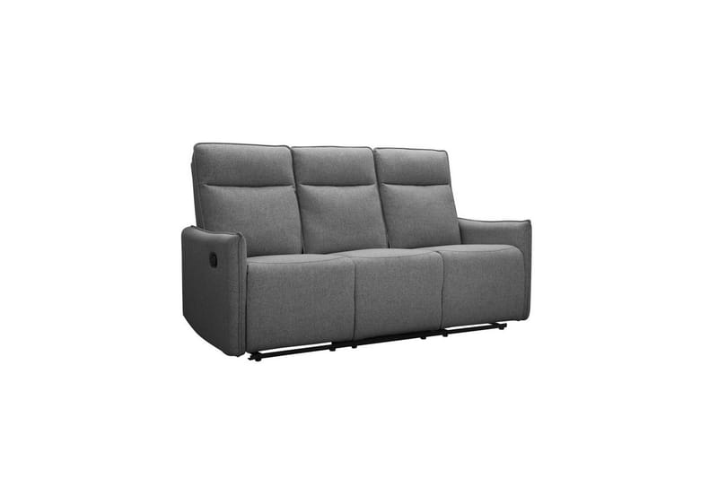 Reclinersofa uten hjørne Loft24 Sofa 3-seter Loft24 Lugo Grå 100 % polyester - Møbler - Sofaer - Reclinersofaer - 3 seters kinosofa & reclinersofa