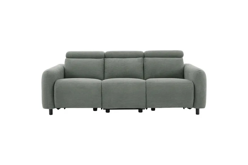 Reclinersofa uten hjørne Loft24 Sofa 3-seter Loft24 Skaane med 2 elektriske reclinere Grå Manchester - Møbler - Sofaer - Reclinersofaer - 3 seters kinosofa & reclinersofa