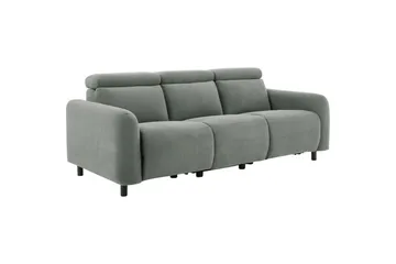 Reclinersofa uten hjørne Loft24 Sofa 3-seter Loft24 Skaane med 2 elektriske reclinere Grå Manchester - Møbler - Sofaer - Reclinersofaer - 3 seters kinosofa & reclinersofa
