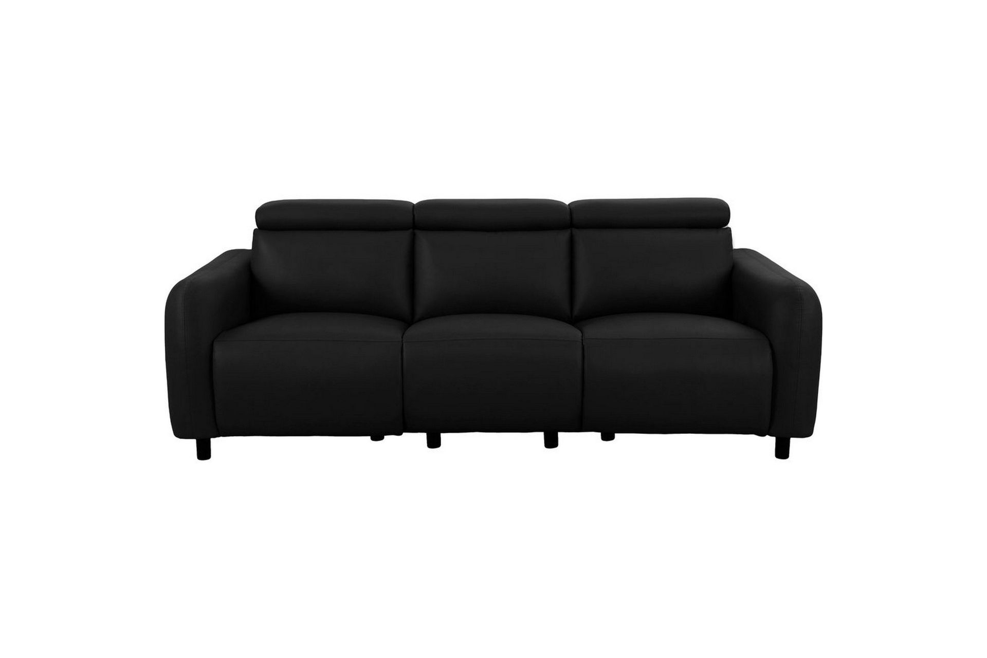 Reclinersofa uten hjørne Loft24 Sofa 3-seter Loft24 Skaane med 2 elektriske reclinere Svart Kunstskinn -