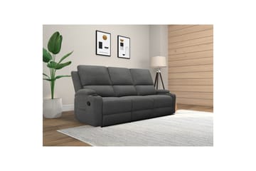 Reclinersofa uten hjørne Loft24 Sofa 3-seters Loft24 Dallas Grå Belfast-stoff - Møbler - Sofaer - Reclinersofaer