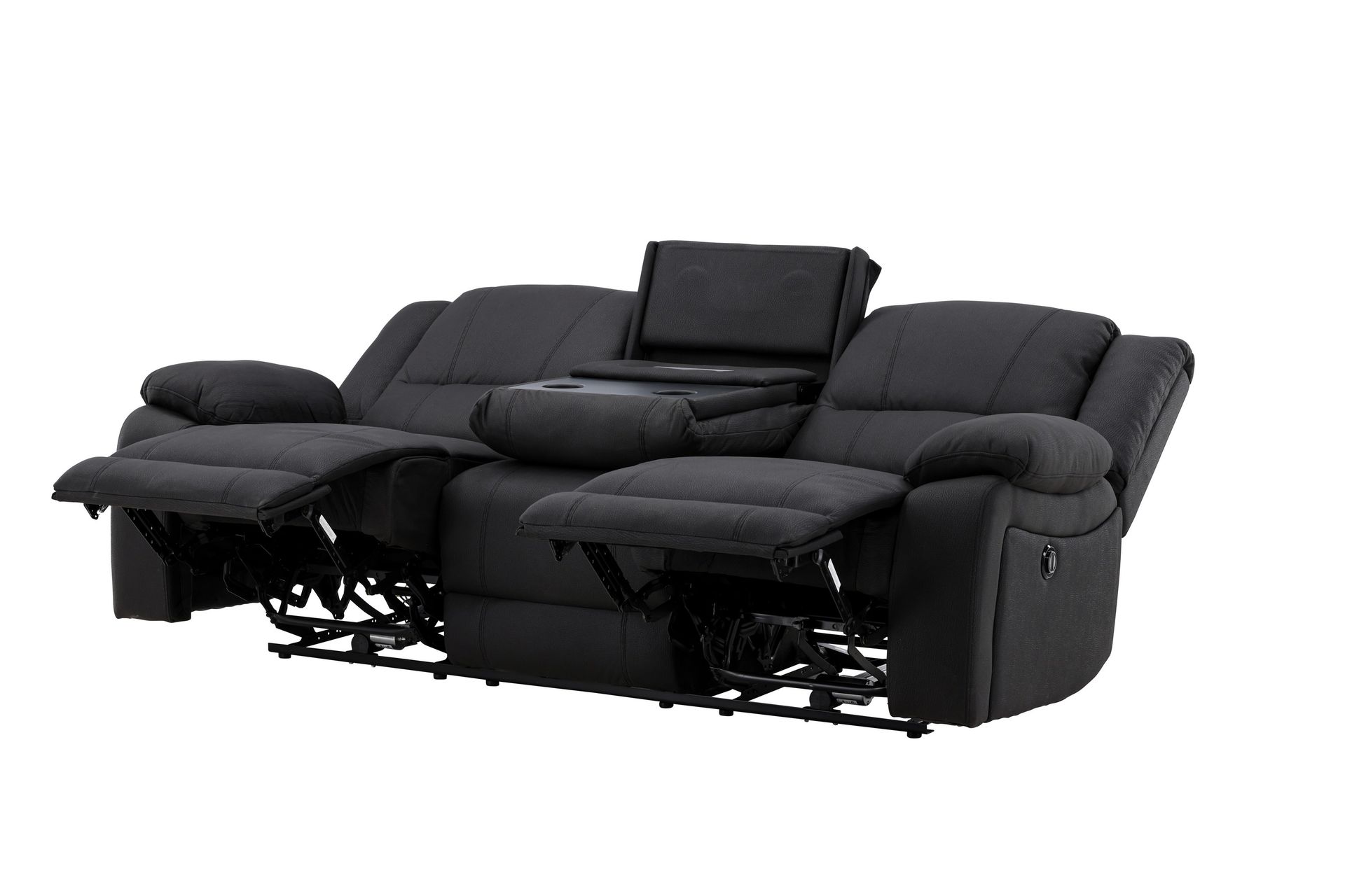 Singapore Reclinersofa 3-seters Kunstlær - Svart - Møbler - Sofaer - Reclinersofaer
