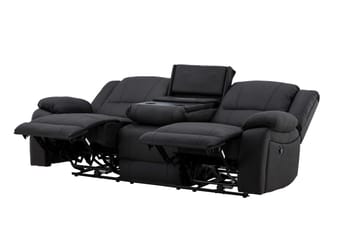 Singapore Reclinersofa 3-seters Kunstlær - Svart - Møbler - Sofaer - Reclinersofaer