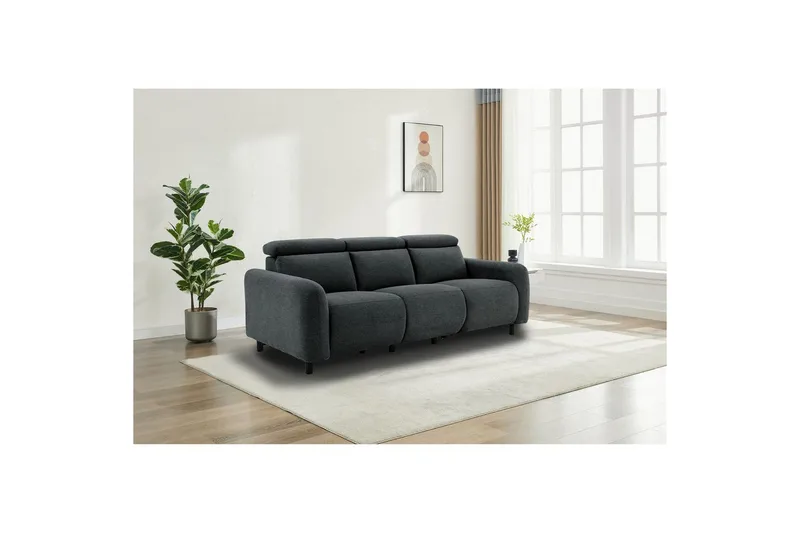 Skaane Reclinersofa 3-seter - Grå - Møbler - Sofaer - Reclinersofaer - 3 seters kinosofa & reclinersofa