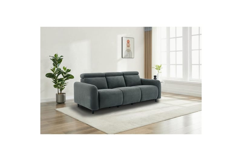Skaane Reclinersofa 3-seter - Grå - Møbler - Sofaer - Reclinersofaer - 3 seters kinosofa & reclinersofa