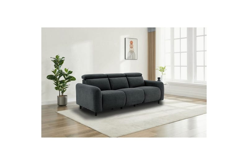 Skaane Reclinersofa 3-seter - Grå - Møbler - Sofaer - Reclinersofaer - 3 seters kinosofa & reclinersofa