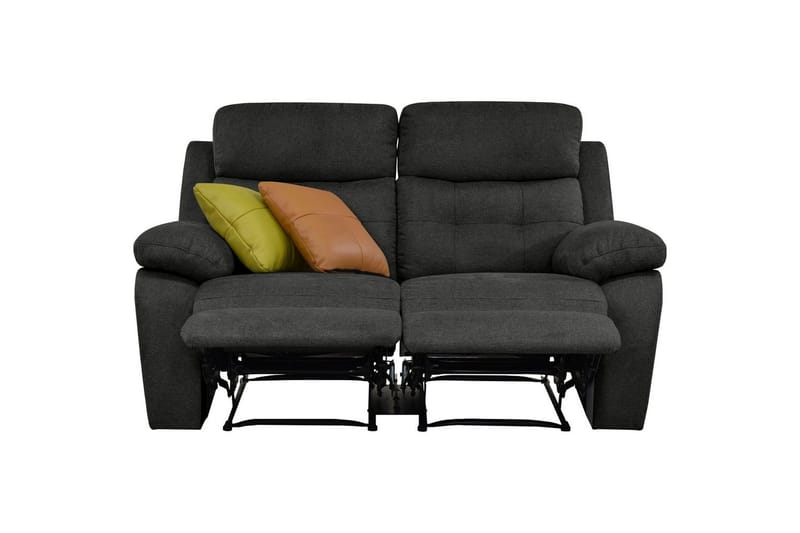 Sofa 2-seter Lannilis Antrasitt, Stoff/tre/metall - Antrasitt, Stoff/tre/metall - Møbler - Sofaer - Reclinersofaer - 2 seters kinosofa & reclinersofa
