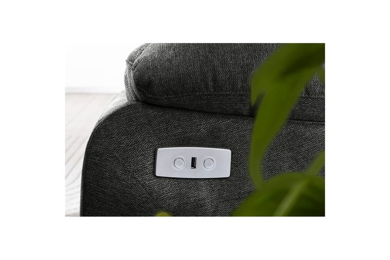 Sofa 2-seter Lannilis Antrasitt, Stoff/tre/metall - Antrasitt, Stoff/tre/metall - Møbler - Sofaer - Reclinersofaer - 2 seters kinosofa & reclinersofa