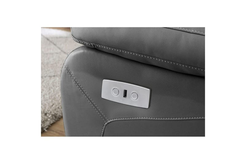 Sofa 2-seter Lannilis Grå, PU/tre/metall - Grå, PU/tre/metall - Møbler - Sofaer - Reclinersofaer - 2 seters kinosofa & reclinersofa