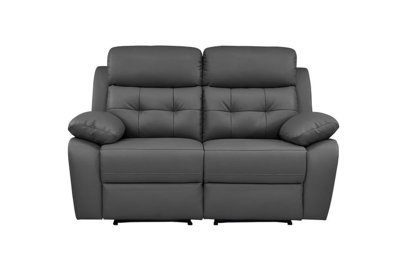 Sofa 2-seter Lannilis Grå, PU/tre/metall - Grå, PU/tre/metall - Møbler - Sofaer - Reclinersofaer - 2 seters kinosofa & reclinersofa