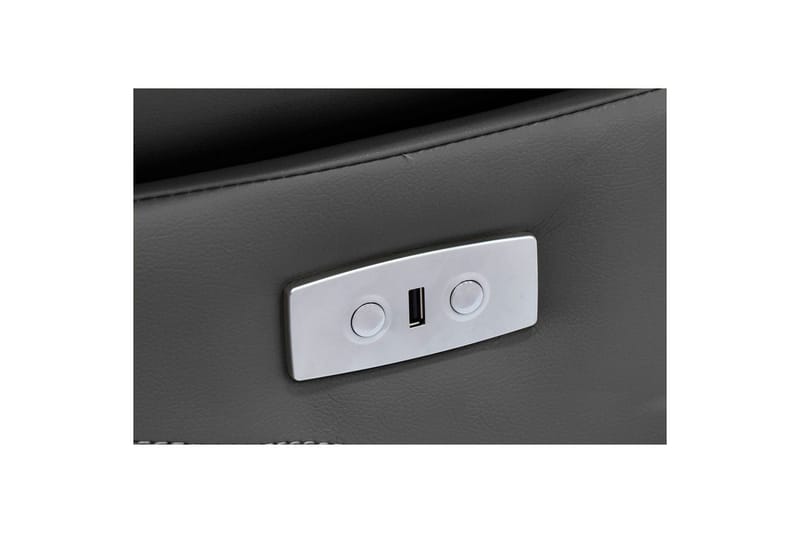 Sofa 2-seter Lannilis Grå, PU/tre/metall - Grå, PU/tre/metall - Møbler - Sofaer - Reclinersofaer - 2 seters kinosofa & reclinersofa