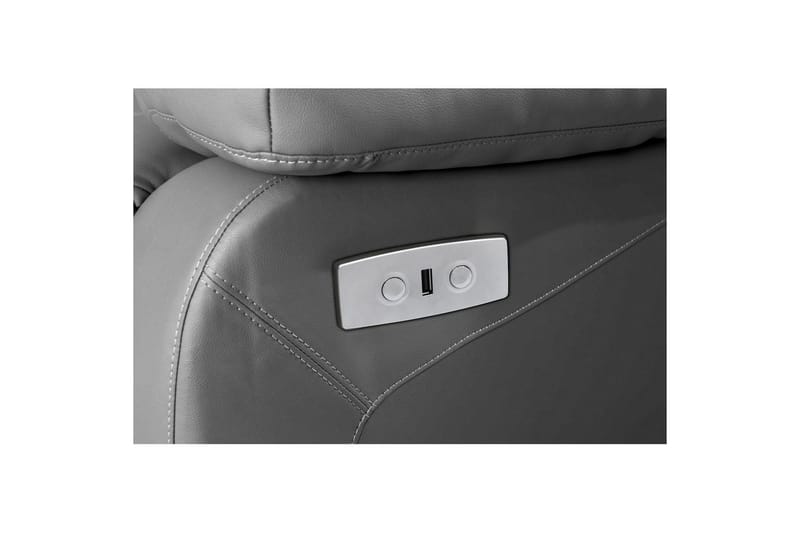 Sofa 2-seter Lannilis Grå, PU/tre/metall - Grå, PU/tre/metall - Møbler - Sofaer - Reclinersofaer - 2 seters kinosofa & reclinersofa