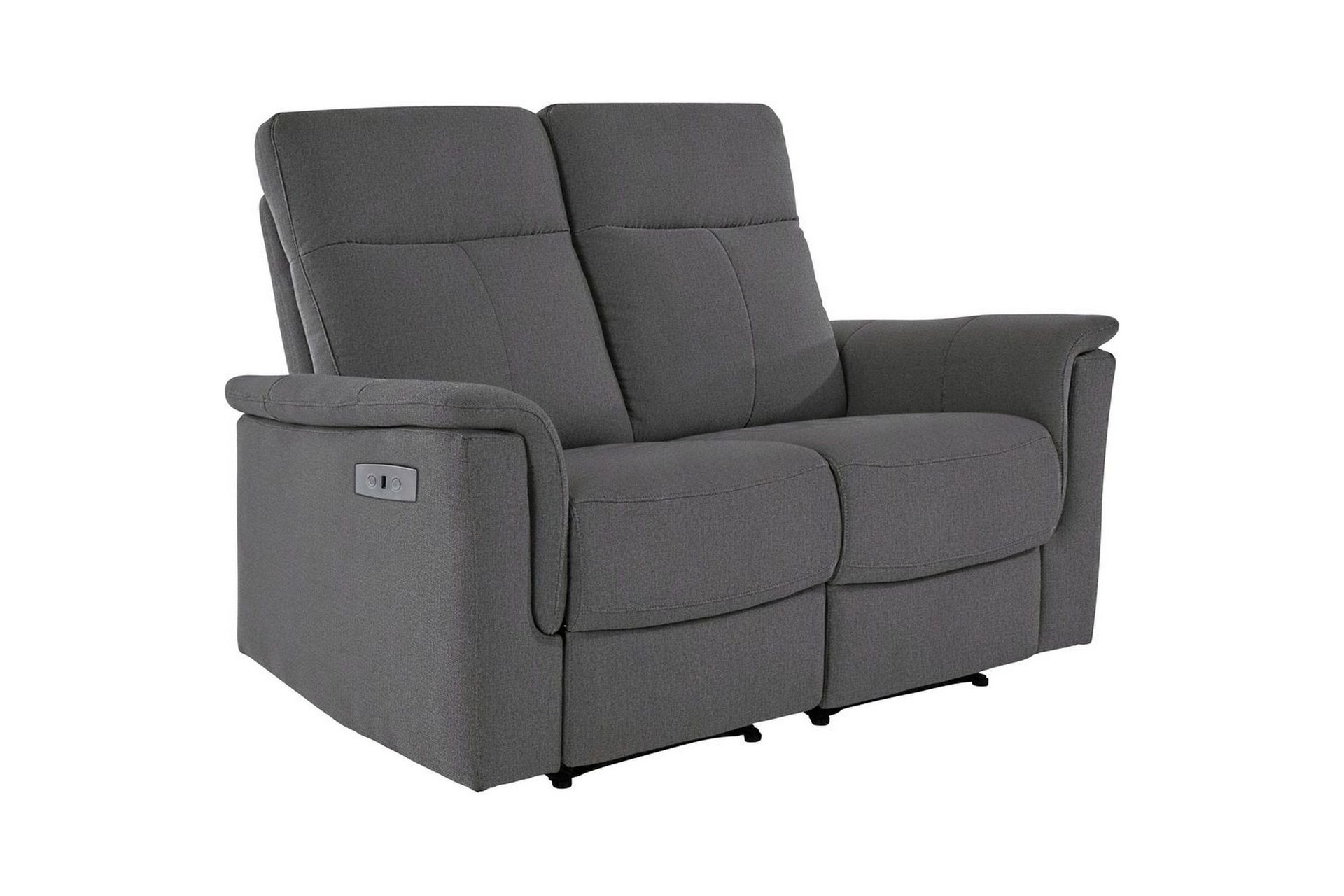 Sofa 2-seter Southbrook Antrasitt, Stoff/tre/metall, Elektrisk recliner - Antrasitt, Stoff/tre/metall, Elektrisk recliner