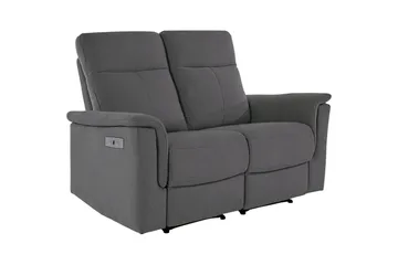 Sofa 2-seter Southbrook Antrasitt, Stoff/tre/metall, Elektrisk recliner