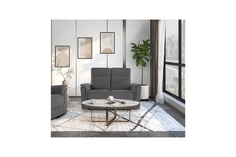 Sofa 2-seter Southbrook Antrasitt, Stoff/tre/metall, Elektrisk recliner - Antrasitt, Stoff/tre/metall, Elektrisk recliner - Møbler - Sofaer - Reclinersofaer - 2 seters kinosofa & reclinersofa