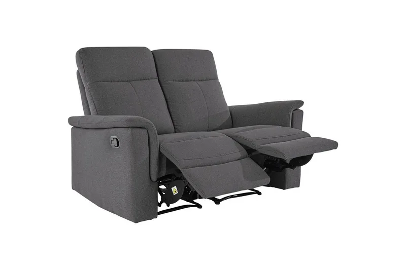 Sofa 2-seter Southbrook Antrasitt, Stoff/tre/metall, Manuell hvilestol - Antrasitt, Stoff/tre/metall, Manuell hvilestol - Møbler - Sofaer - Reclinersofaer - 2 seters kinosofa & reclinersofa