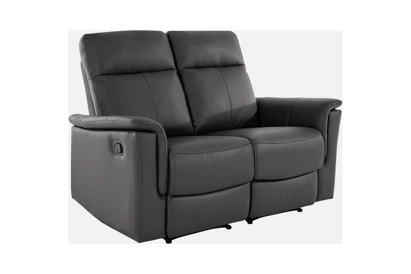 Sofa 2-seter Southbrook Grå, PU/tre/metall, Manuell hvilestol, Grå, PU/tre/metall, Manuell hvilestol