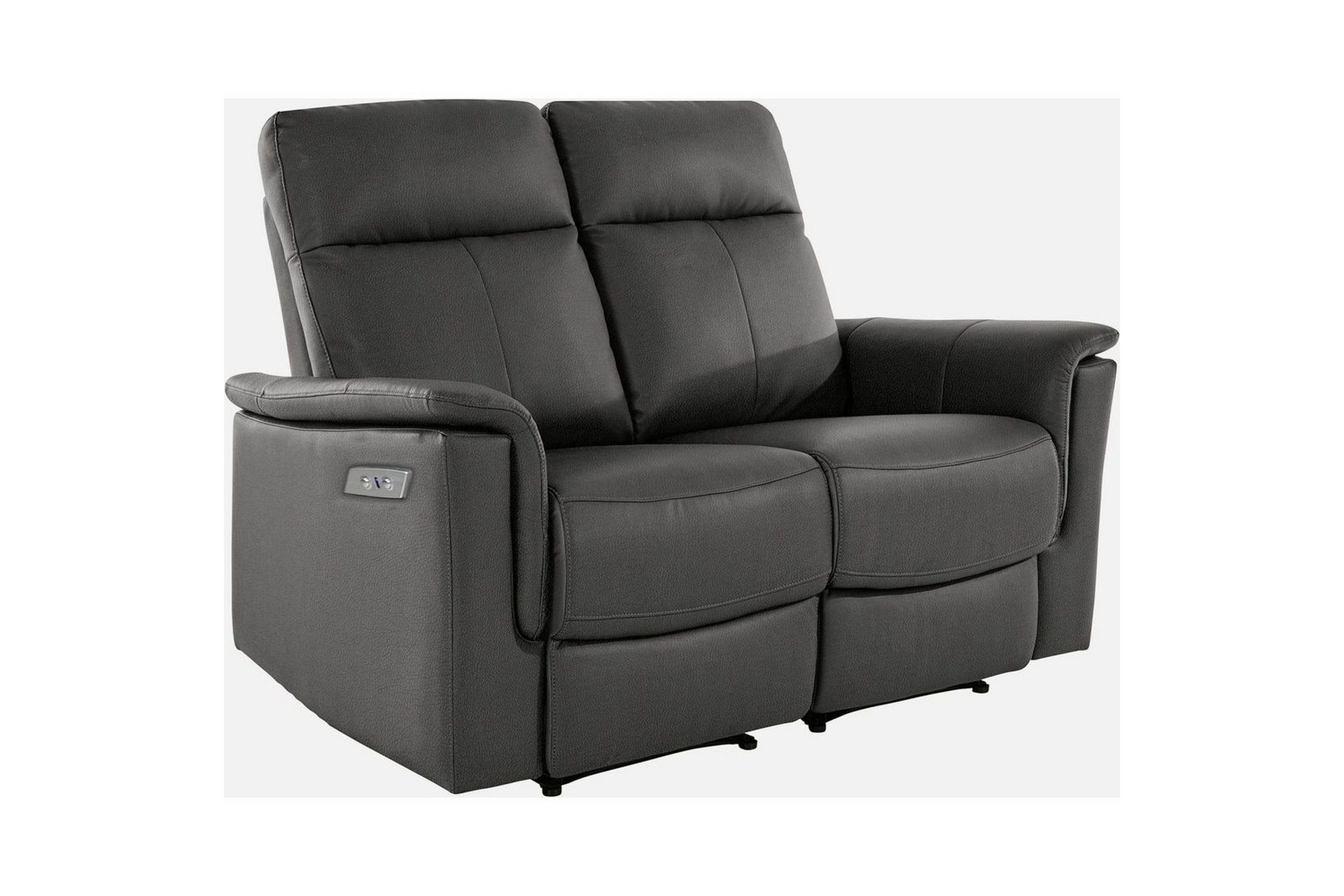 Sofa 2-seter Southbrook Grå, PU/tre/metall, Elektrisk recliner - Grå, PU/tre/metall, Elektrisk recliner