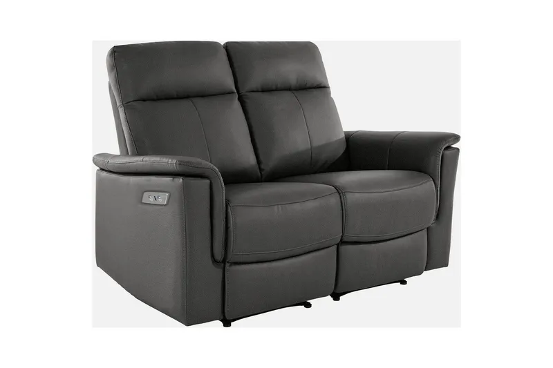 Sofa 2-seter Southbrook Grå, PU/tre/metall, Elektrisk recliner - Grå, PU/tre/metall, Elektrisk recliner - Møbler - Sofaer - Reclinersofaer - 2 seters kinosofa & reclinersofa