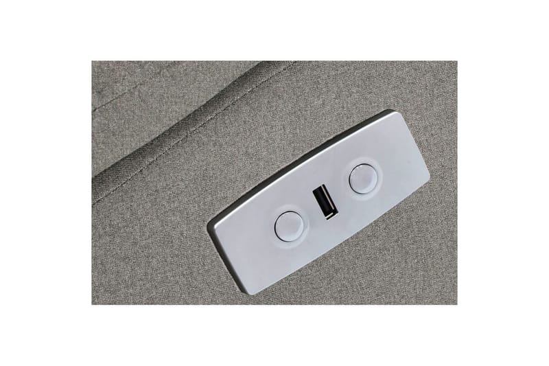 Sofa 2-seter Southbrook Lys grå, Stoff/tre/metall, Elektrisk recliner - Lys grå, Stoff/tre/metall, Elektrisk recliner - Møbler - Sofaer - Reclinersofaer - 2 seters kinosofa & reclinersofa