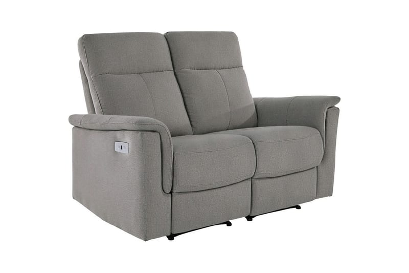 Sofa 2-seter Southbrook Lys grå, Stoff/tre/metall, Elektrisk recliner - Lys grå, Stoff/tre/metall, Elektrisk recliner - Møbler - Sofaer - Reclinersofaer - 2 seters kinosofa & reclinersofa
