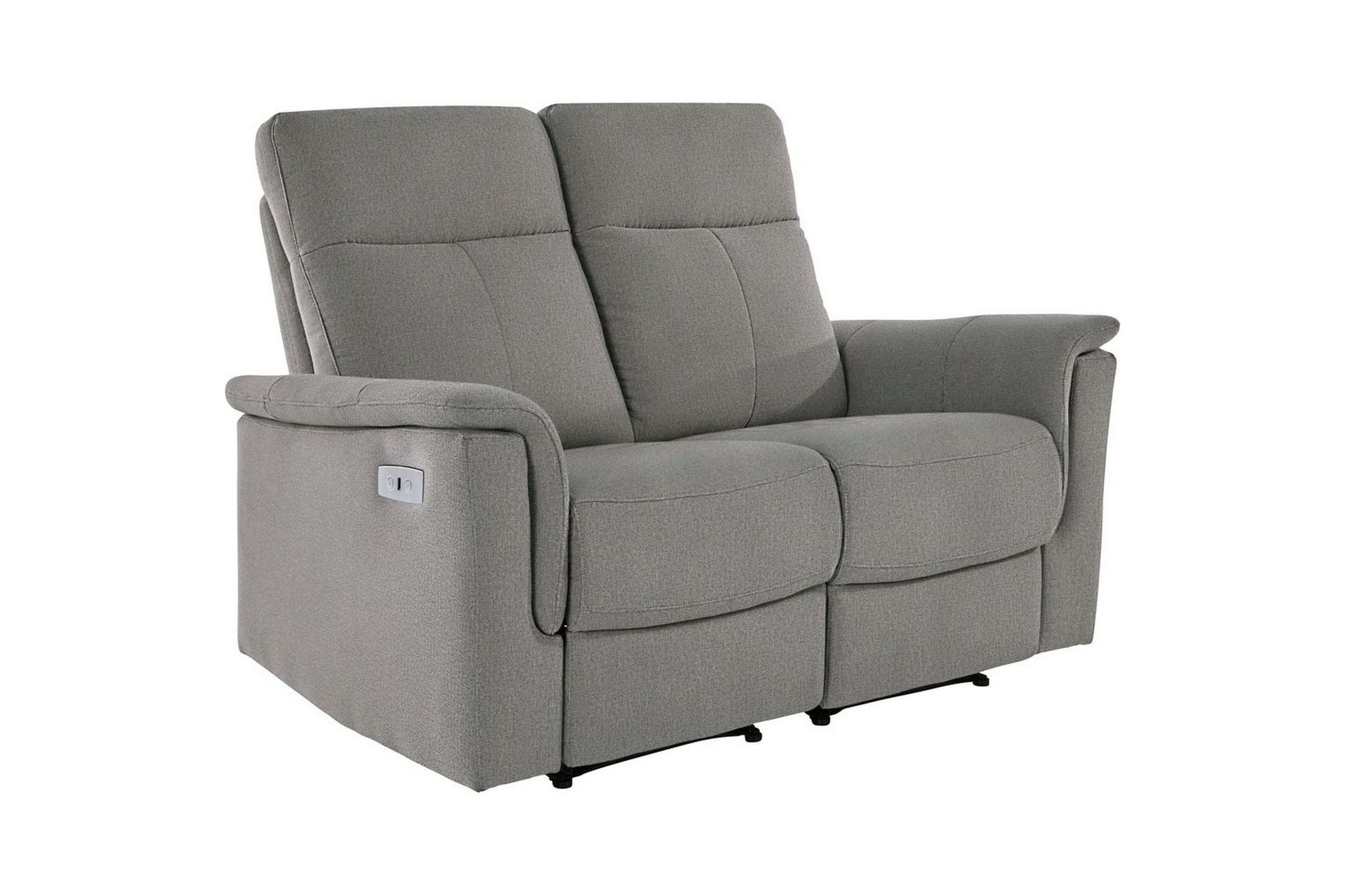 Sofa 2-seter Southbrook Lys grå, Stoff/tre/metall, Elektrisk recliner - Lys grå, Stoff/tre/metall, Elektrisk recliner