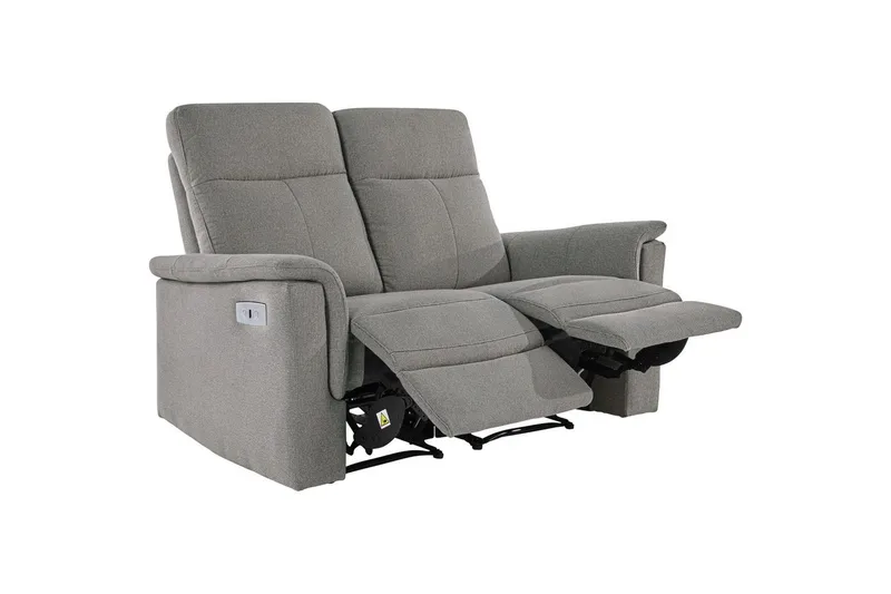 Sofa 2-seter Southbrook Lys grå, Stoff/tre/metall, Elektrisk recliner - Lys grå, Stoff/tre/metall, Elektrisk recliner - Møbler - Sofaer - Reclinersofaer - 2 seters kinosofa & reclinersofa