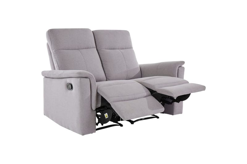 Sofa 2-seter Southbrook Lys grå, Stoff/tre/metall, Manuell hvilestol - Lys grå, Stoff/tre/metall, Manuell hvilestol - Møbler - Sofaer - Reclinersofaer - 2 seters kinosofa & reclinersofa