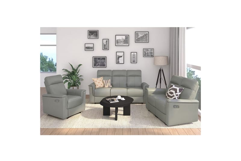 Sofa 2-seter Southbrook Lys grå, PU/tre/metall, Elektrisk recliner - Lys grå, PU/tre/metall, Elektrisk recliner - Møbler - Sofaer - Reclinersofaer - 2 seters kinosofa & reclinersofa