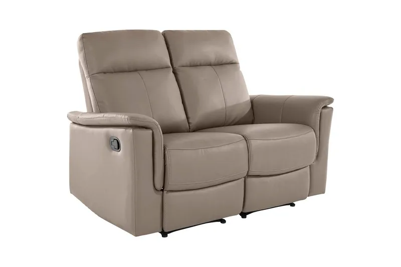 Sofa 2-seter Southbrook Lys grå, PU/tre/metall, Manuell hvilestol, Lys grå, PU/tre/metall, Manuell hvilestol