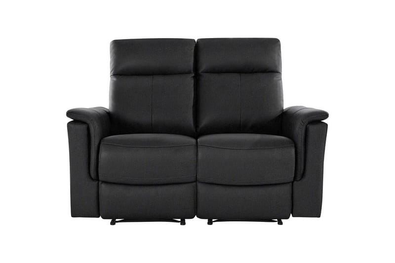 Sofa 2-seter Southbrook Svart, Ekte skinn/PU/Tre/Metall, Manuell hvilestol - Svart, Ekte skinn/PU/Tre/Metall, Manuell hvilestol - Møbler - Sofaer - Reclinersofaer - 2 seters kinosofa & reclinersofa