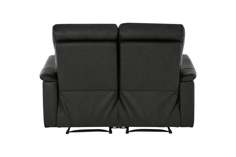 Sofa 2-seter Southbrook Svart, Ekte skinn/PU/Tre/Metall, Manuell hvilestol - Svart, Ekte skinn/PU/Tre/Metall, Manuell hvilestol - Møbler - Sofaer - Reclinersofaer - 2 seters kinosofa & reclinersofa