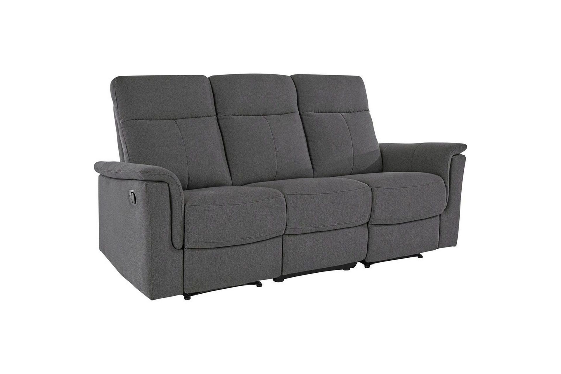 Sofa 3-seter Southbrook Antrasitt, Stoff/tre/metall, Manuell hvilestol - Antrasitt, Stoff/tre/metall, Manuell hvilestol