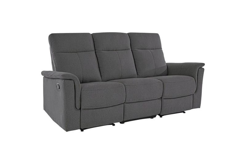 Sofa 3-seter Southbrook Antrasitt, Stoff/tre/metall, Manuell hvilestol - Antrasitt, Stoff/tre/metall, Manuell hvilestol - Møbler - Sofaer - Reclinersofaer - 3 seters kinosofa & reclinersofa