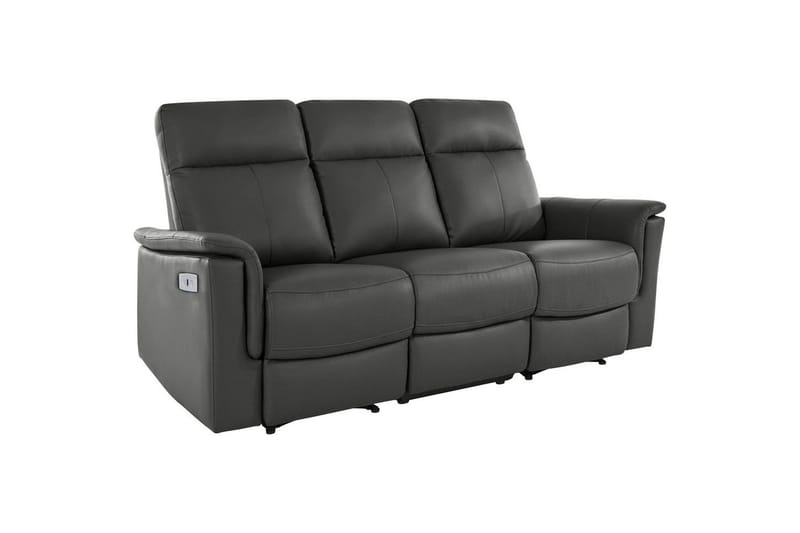 Sofa 3-seter Southbrook Grå, PU/tre/metall, Elektrisk recliner - Grå, PU/tre/metall, Elektrisk recliner - Møbler - Sofaer - Reclinersofaer - 3 seters kinosofa & reclinersofa