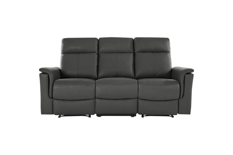 Sofa 3-seter Southbrook Grå, PU/tre/metall, Manuell hvilestol - Grå, PU/tre/metall, Manuell hvilestol - Møbler - Sofaer - Reclinersofaer