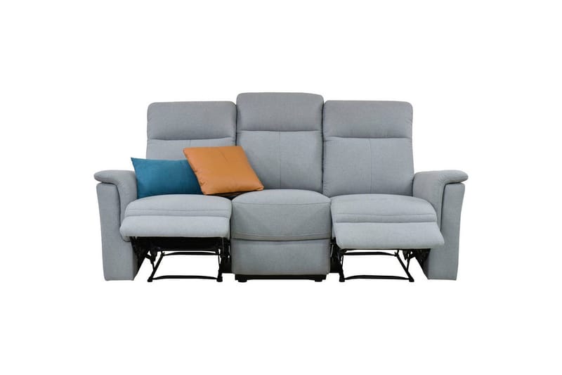 Sofa 3-seter Southbrook Lys grå, Stoff/tre/metall, Elektrisk recliner - Lys grå, Stoff/tre/metall, Elektrisk recliner - Møbler - Sofaer - Reclinersofaer - 3 seters kinosofa & reclinersofa