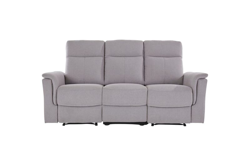 Sofa 3-seter Southbrook Lys grå, Stoff/tre/metall, Manuell hvilestol - Lys grå, Stoff/tre/metall, Manuell hvilestol - Møbler - Sofaer - Reclinersofaer - 3 seters kinosofa & reclinersofa