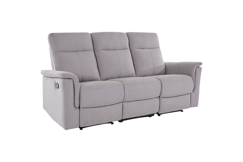 Sofa 3-seter Southbrook Lys grå, Stoff/tre/metall, Manuell hvilestol - Lys grå, Stoff/tre/metall, Manuell hvilestol - Møbler - Sofaer - Reclinersofaer - 3 seters kinosofa & reclinersofa