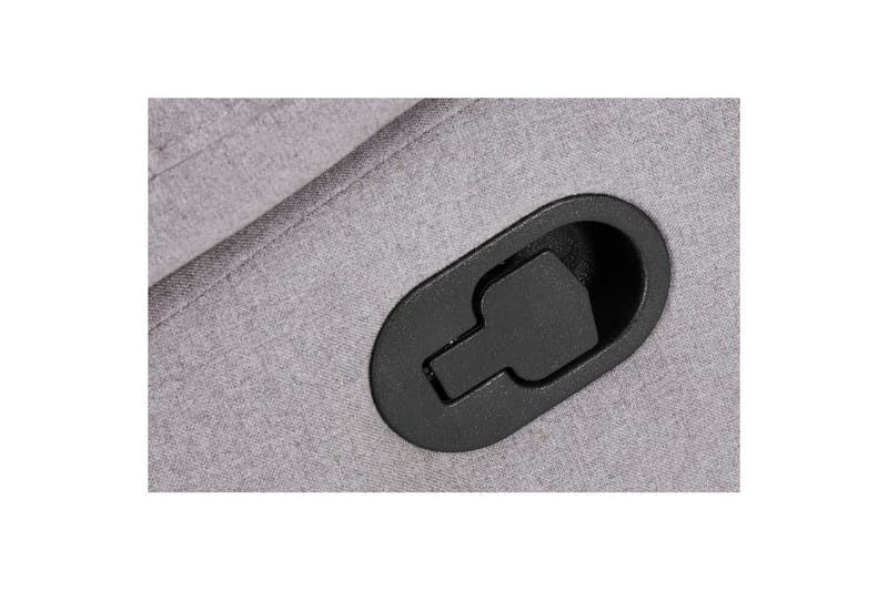 Sofa 3-seter Southbrook Lys grå, Stoff/tre/metall, Manuell hvilestol - Lys grå, Stoff/tre/metall, Manuell hvilestol - Møbler - Sofaer - Reclinersofaer - 3 seters kinosofa & reclinersofa