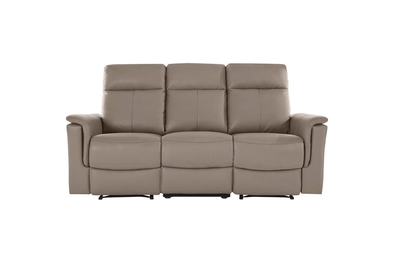 Sofa 3-seter Southbrook Lys grå, PU/tre/metall, Manuell hvilestol - Lys grå, PU/tre/metall, Manuell hvilestol - Møbler - Sofaer - Reclinersofaer - 3 seters kinosofa & reclinersofa