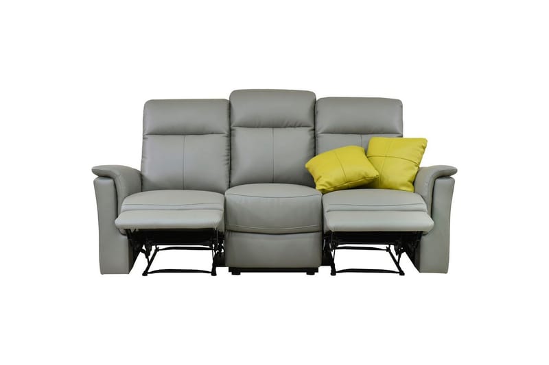 Sofa 3-seter Southbrook Lys grå, PU/tre/metall, Elektrisk recliner - Lys grå, PU/tre/metall, Elektrisk recliner - Møbler - Sofaer - Reclinersofaer - 3 seters kinosofa & reclinersofa