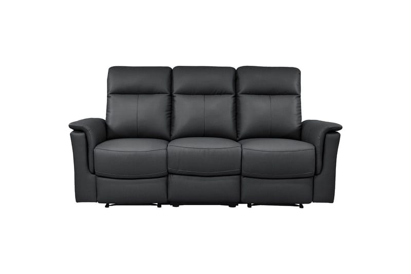 Sofa 3-seter Southbrook Svart, Ekte skinn/PU/Tre/Metall, Elektrisk recliner - Svart, Ekte skinn/PU/Tre/Metall, Elektrisk recliner - Møbler - Sofaer - Reclinersofaer - 3 seters kinosofa & reclinersofa