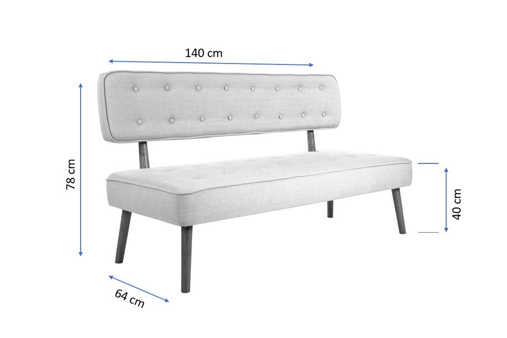 Westwoud 2-seters Kjøkkensofa - Mørkeblå/Natur - Møbler - Sofaer - Kjøkkensofaer