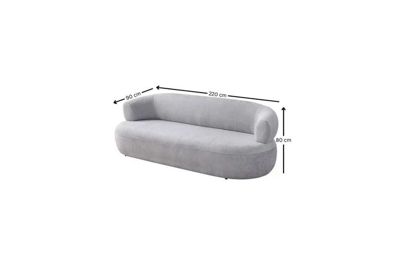 Kollumber Sofa 3-seter - Grå - Møbler - Sofaer - Sofa 3 seter