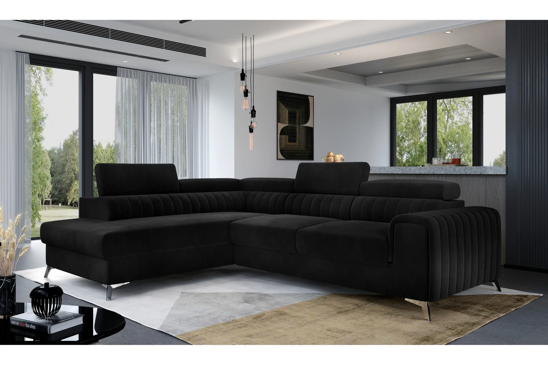Laurece Sjeselongsofa Venstre - Svart