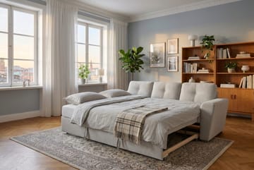 Leia 3-seters sovesofa i stoff - Beige - Møbler - Sofaer - Sovesofaer